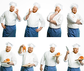 Рекламное фото серии с поваром