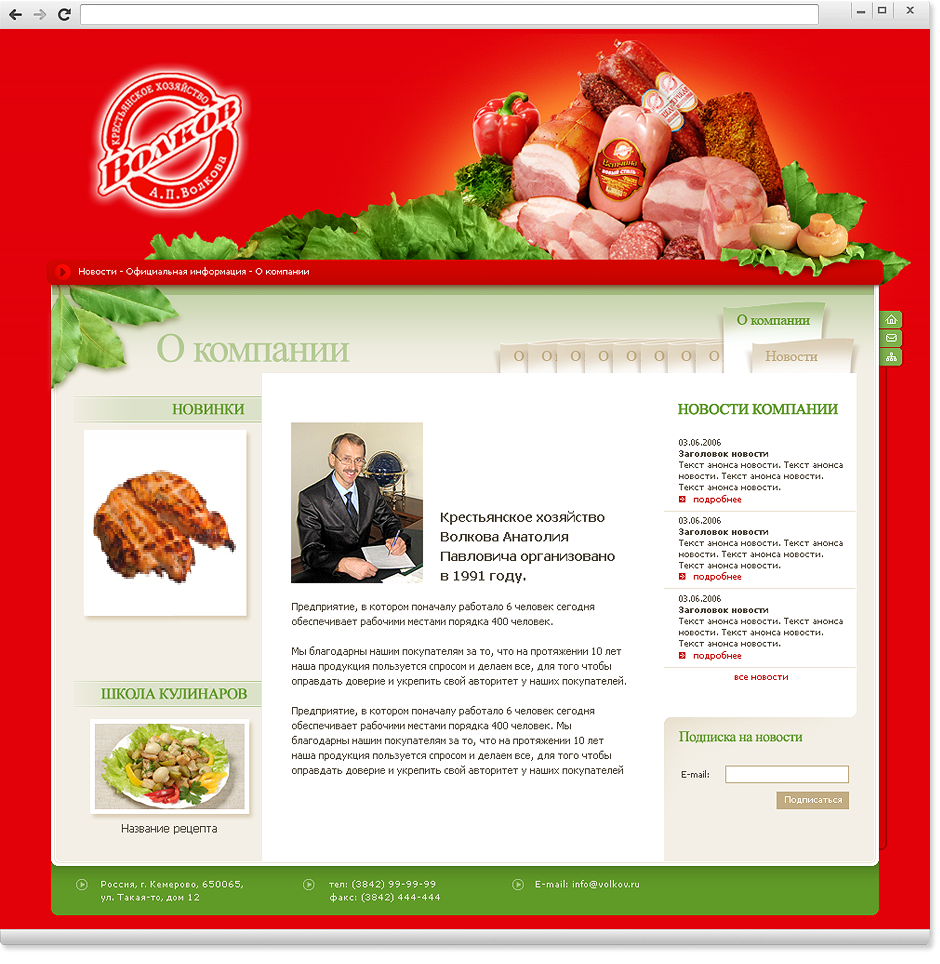 Дизайн сайта «А.П. Волкова»