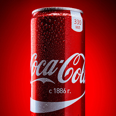 Рекламное фото упаковки напитка Кока-Кола